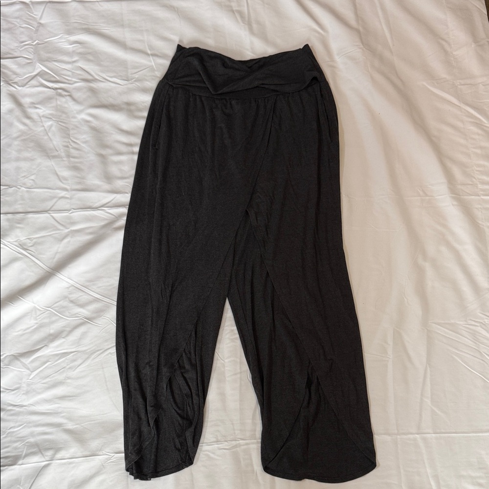 Athleta Black Modal Wrap Pants Draped Lounge Pants